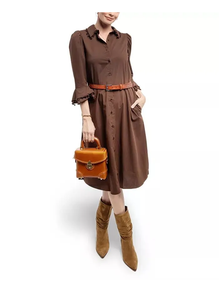 Сумка-коробка Azalea Vintage Crossbody OLD TREND — изображение 8 из 12, карамель