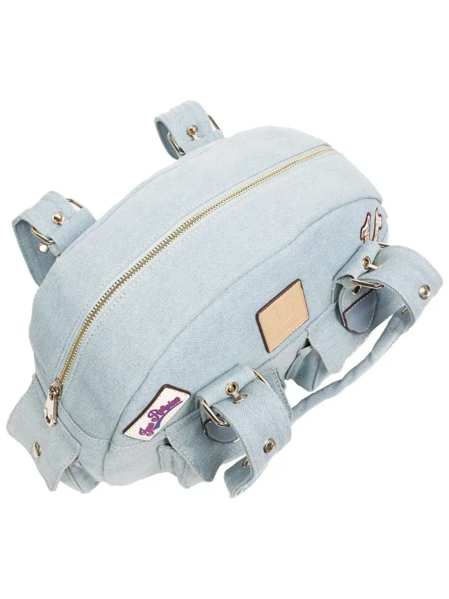 Сумка-сатчел с мульти-патчами Multi-Patch Denim Satchel True Religion — изображение 5 из 5, джинсовый синий