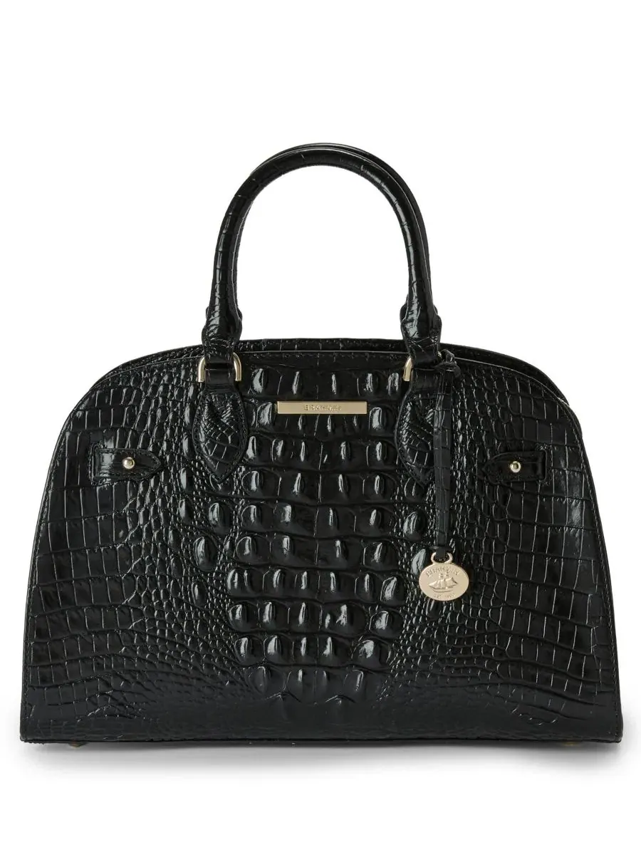Сумка-сатчел Angelina Melbourne Medium Leather Satchel Brahmin — изображение 1 из 8, черный