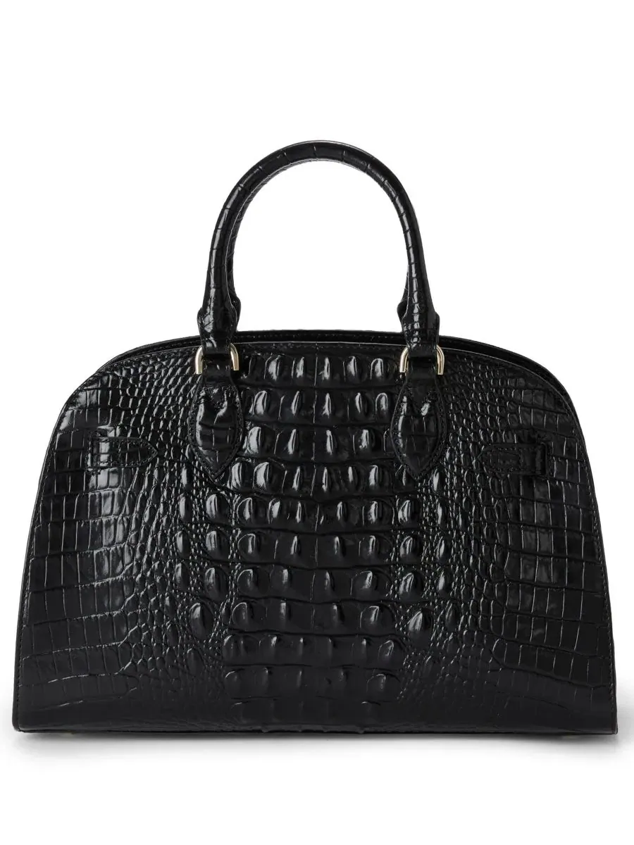 Сумка-сатчел Angelina Melbourne Medium Leather Satchel Brahmin — изображение 2 из 8, черный