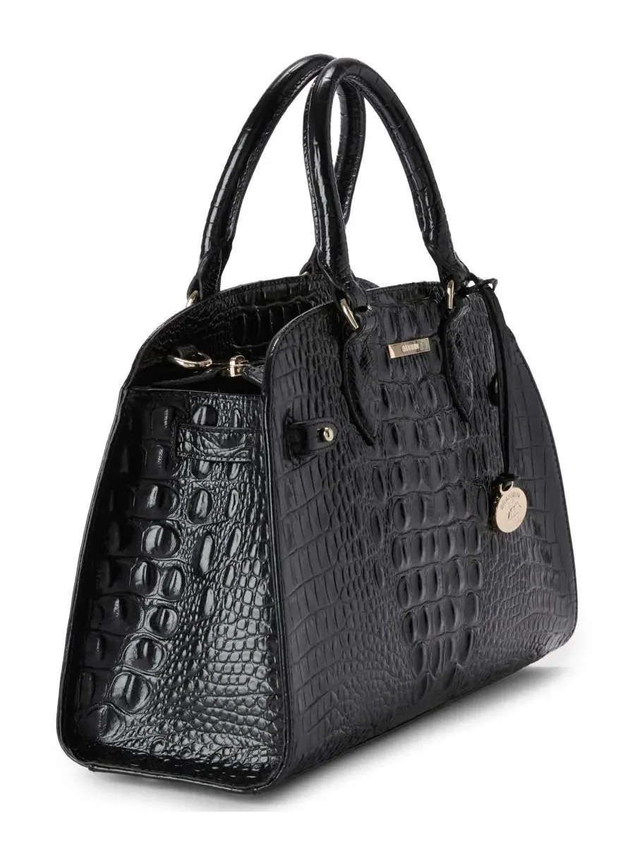 Сумка-сатчел Angelina Melbourne Medium Leather Satchel Brahmin — изображение 3 из 8, черный