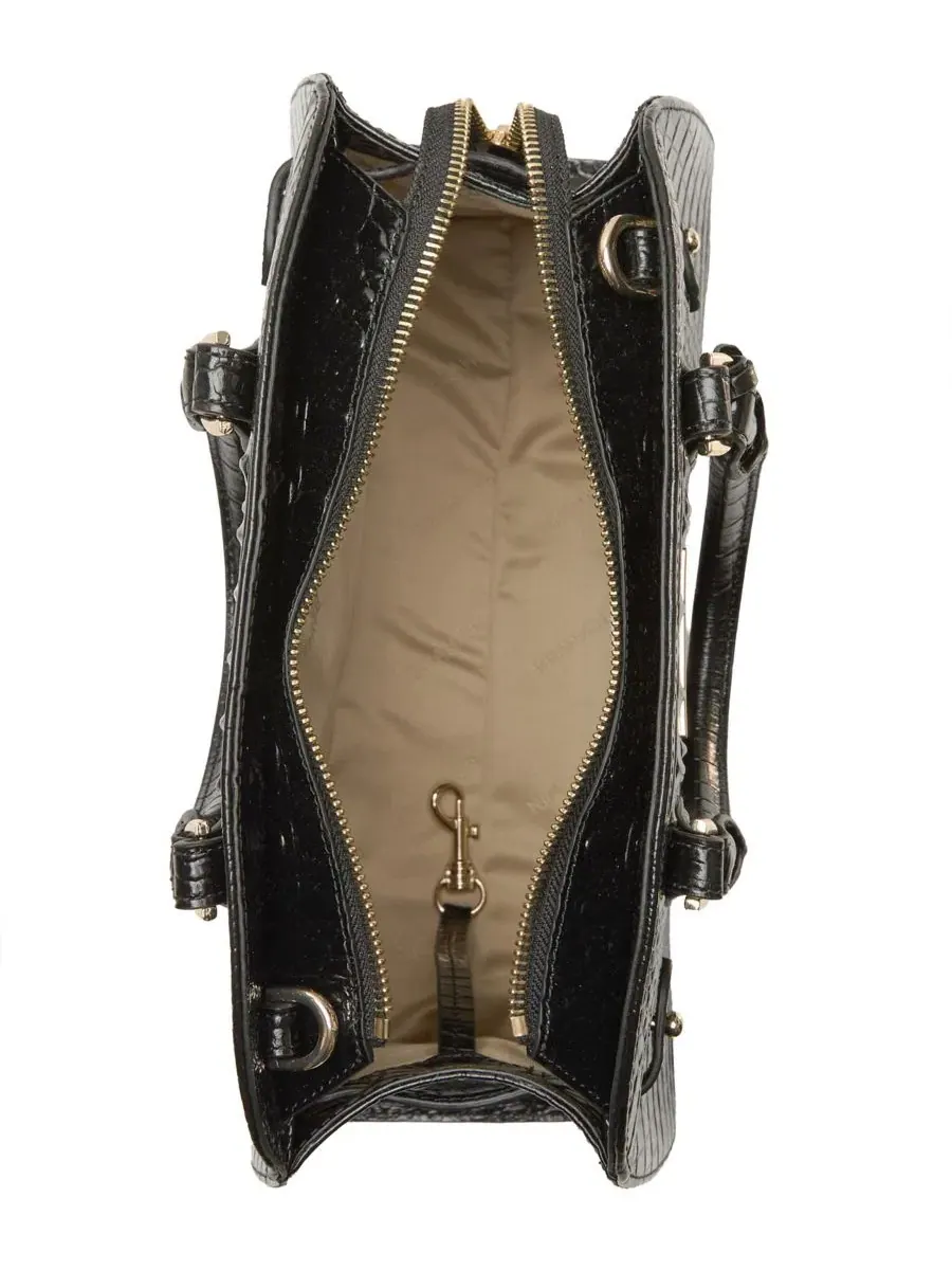 Сумка-сатчел Angelina Melbourne Medium Leather Satchel Brahmin — изображение 4 из 8, черный