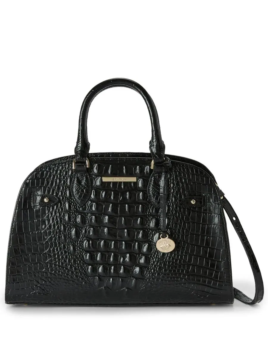 Сумка-сатчел Angelina Melbourne Medium Leather Satchel Brahmin — изображение 5 из 8, черный