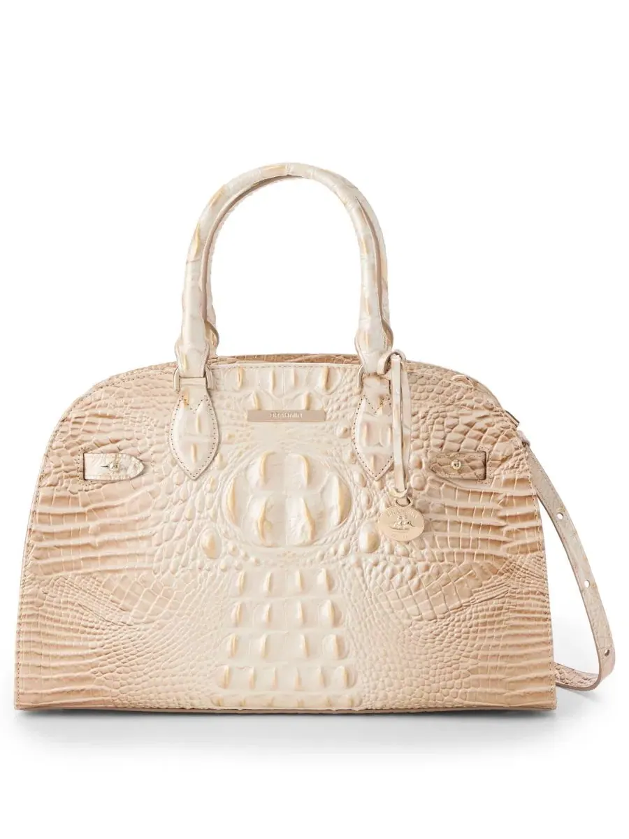 Сумка-сатчел из кожи с ручками и ремнем, Angelina Melbourne Medium Brahmin — изображение 5 из 8, коричневый