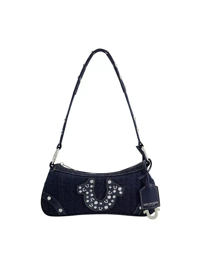 Сумка через плечо True Religion Horseshoe Denim с заклепками
