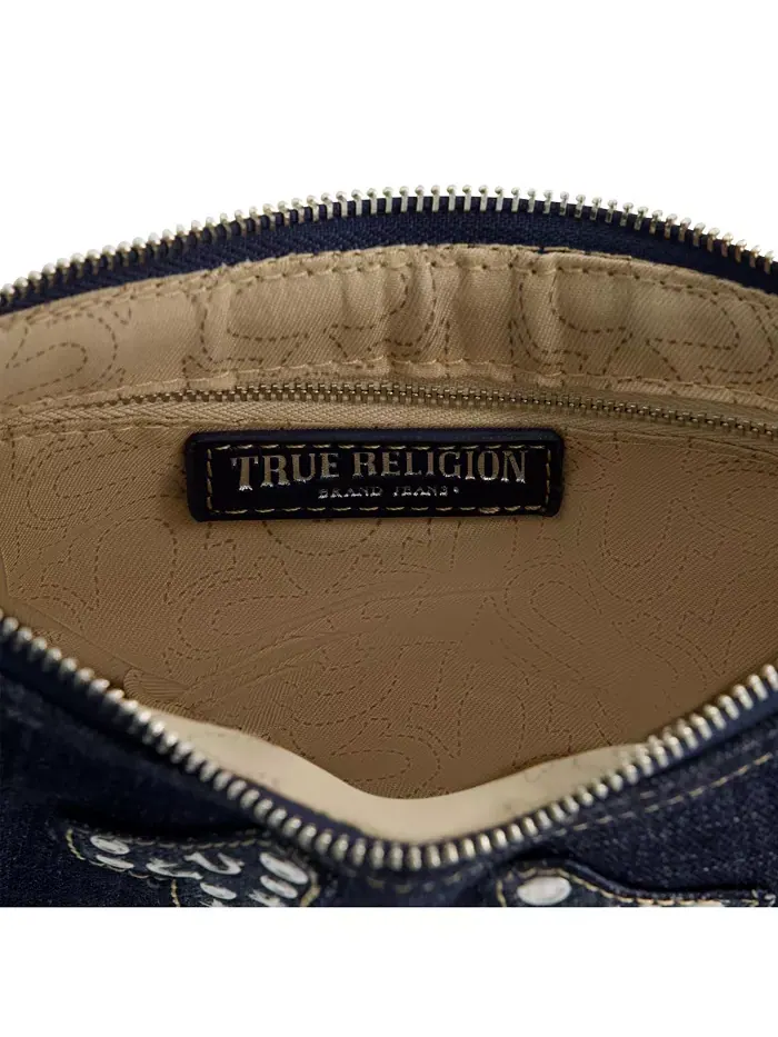Сумка через плечо True Religion Horseshoe Denim с заклепками — изображение 6 из 6, синий