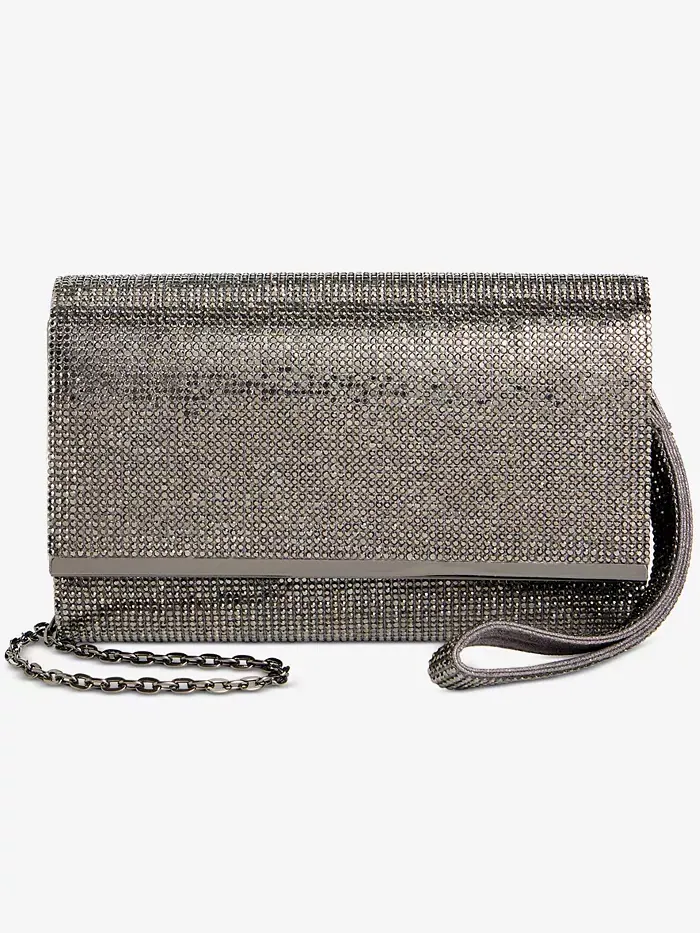 Клатч Caitlin Satin and Crystal Clutch I.N.C. International Concepts — изображение 1 из 7, серый