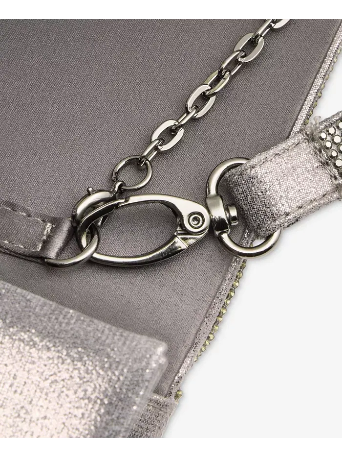Клатч Caitlin Satin and Crystal Clutch I.N.C. International Concepts — изображение 2 из 7, серый