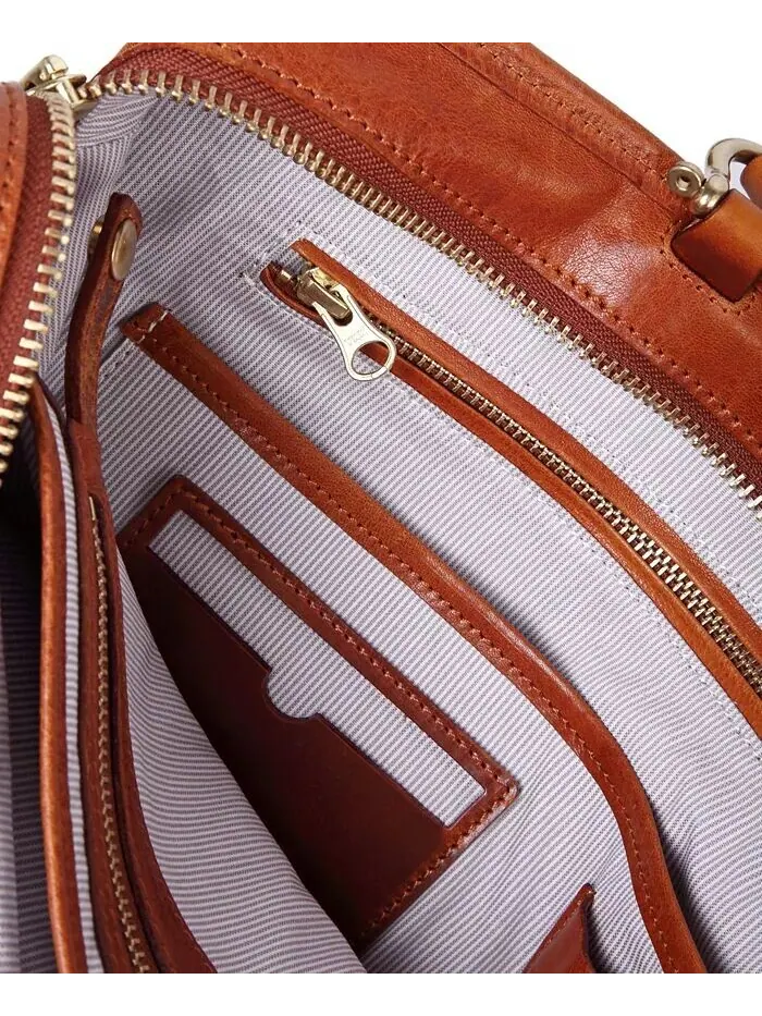 Женский портфель из натуральной кожи с изображением фикуса Old Trend — изображение 12 из 18, коричневый
