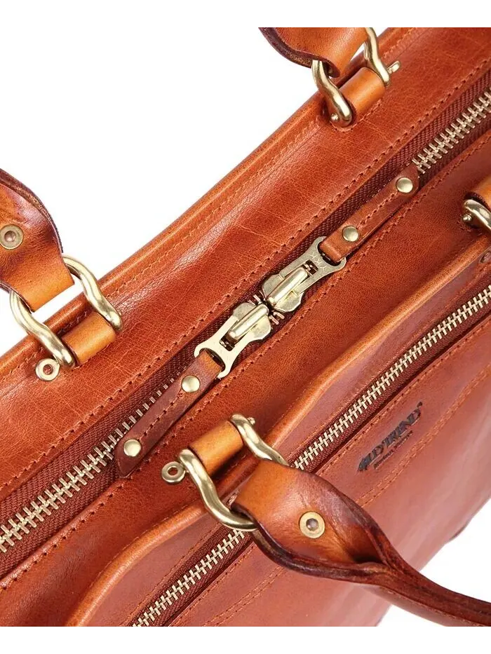 Женский портфель из натуральной кожи с изображением фикуса Old Trend — изображение 7 из 18, коричневый