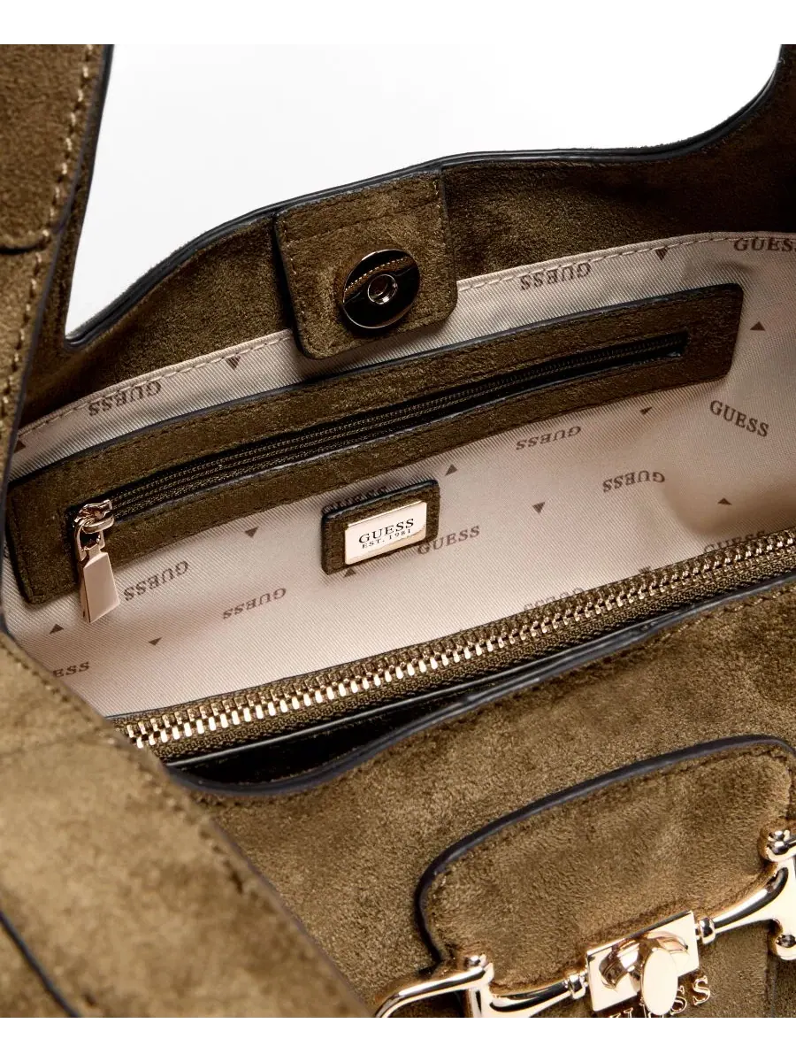 Сумка-хобо среднего размера с плечевым ремнем Sunset Medium GUESS — изображение 4 из 5, оливковый