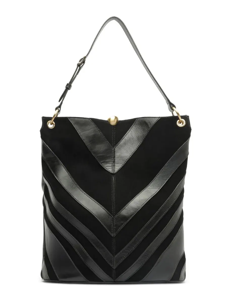 Сумка-хобо Arezzo Aurora Large Leather Hobo Handbag — изображение 1 из 5, черный