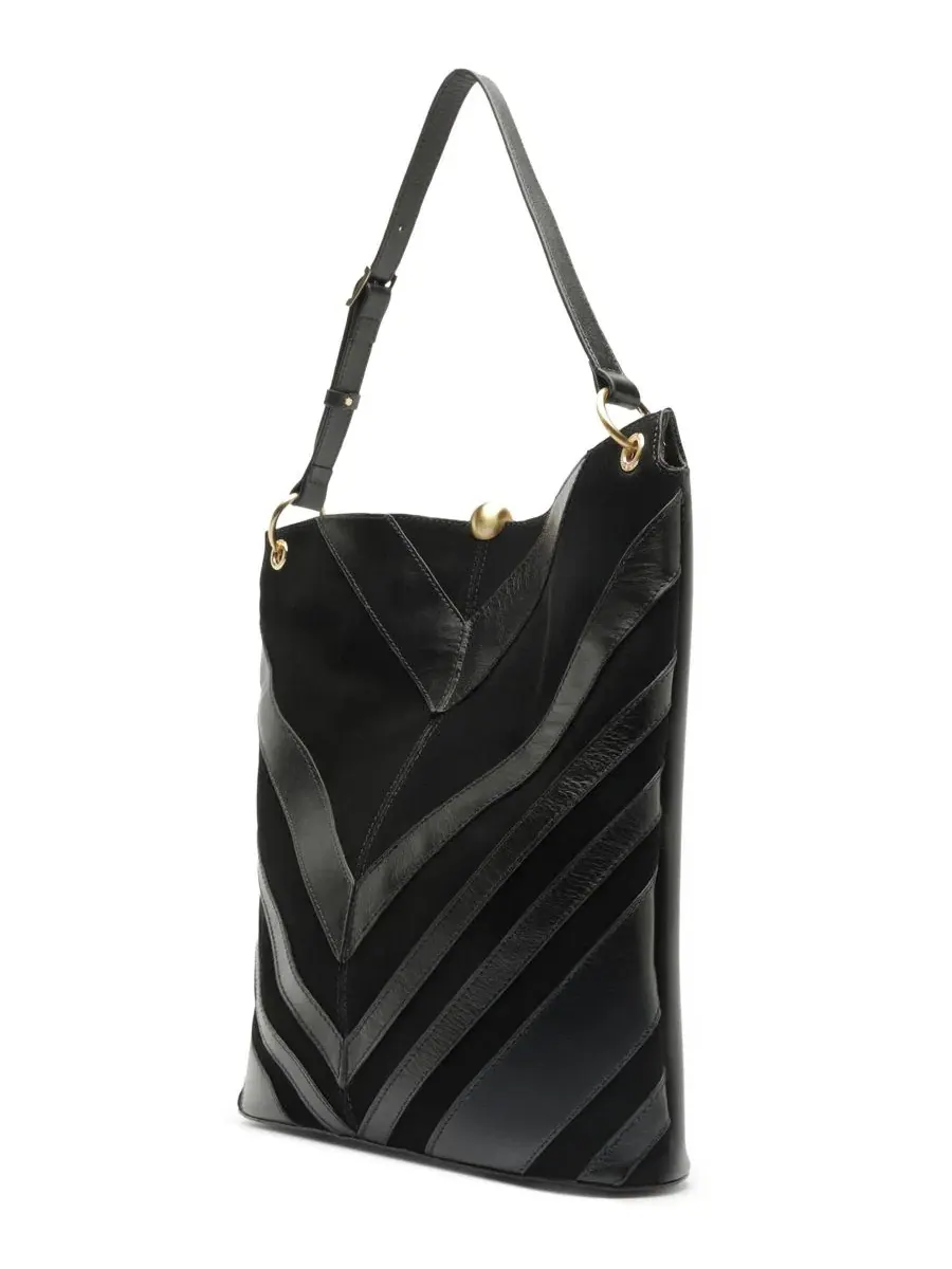 Сумка-хобо Arezzo Aurora Large Leather Hobo Handbag — изображение 4 из 5, черный