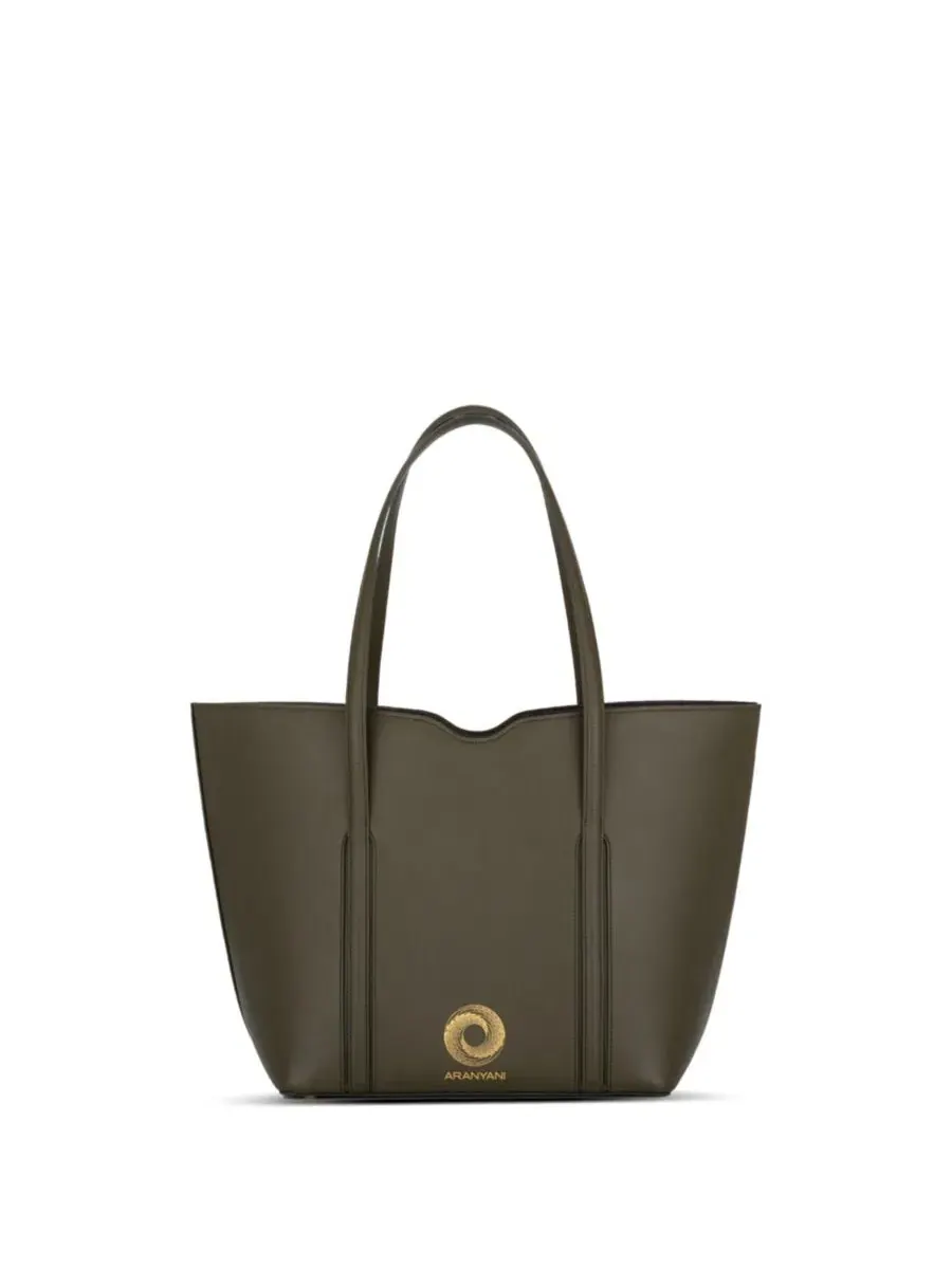 Сумка-шопер из гладкой кожи, с магнитной застежкой, Amala Magnetic Tote Aranyani — зеленый