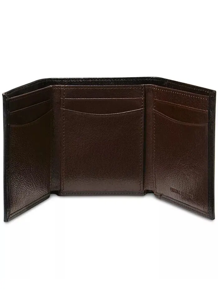 Мужской кожаный кошелек Michigan Slim Ombre Trifold Perry Ellis Portfolio — изображение 2 из 2, коричневый