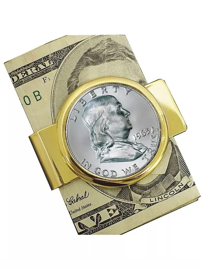 Мужской серебряный зажим для монет Франклин в полдоллара American Coin Treasures