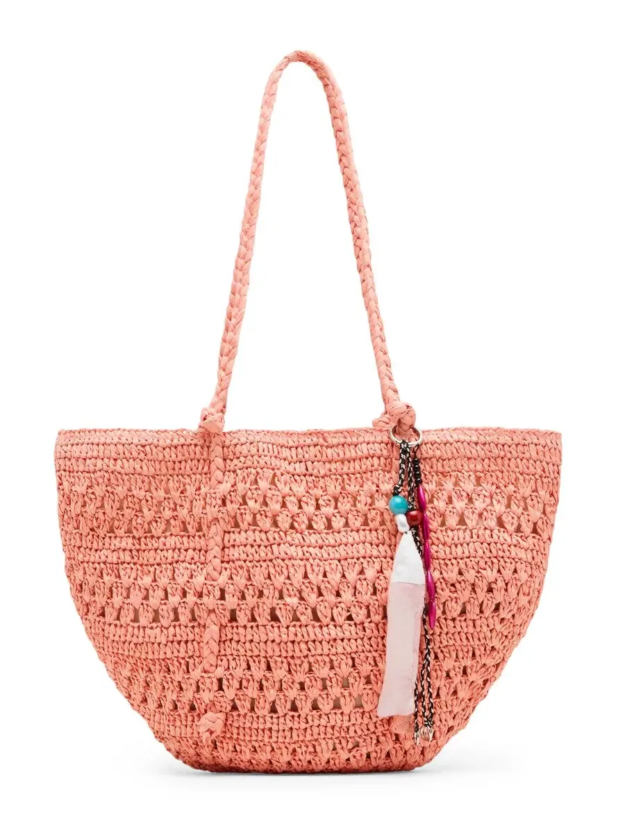 Большая большая сумка Tydes из рафии Steve Madden — изображение 1 из 5, розовый