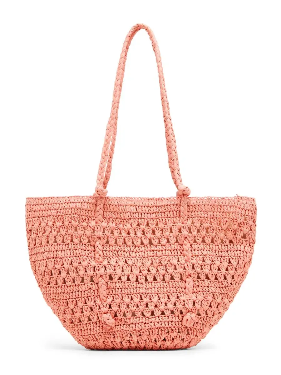 Большая большая сумка Tydes из рафии Steve Madden — изображение 2 из 5, розовый