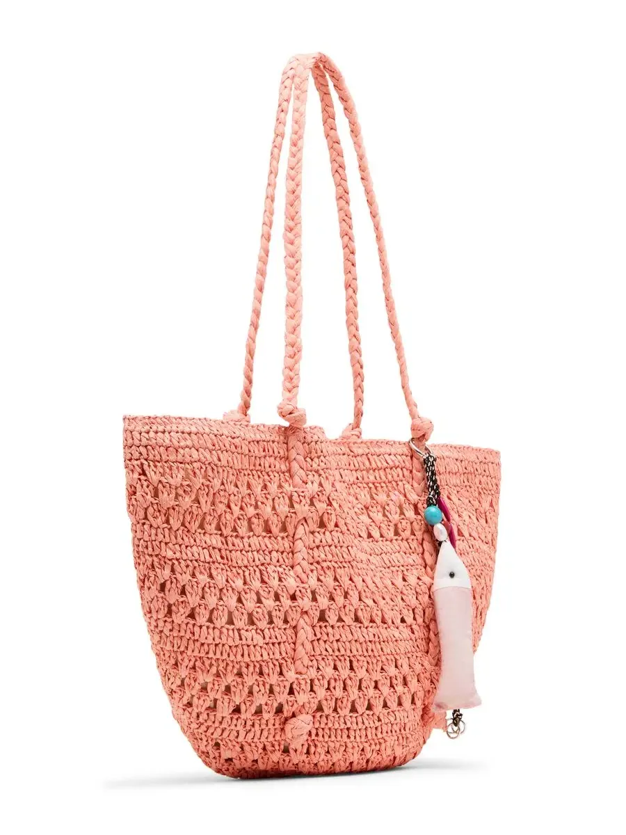 Большая большая сумка Tydes из рафии Steve Madden — изображение 3 из 5, розовый