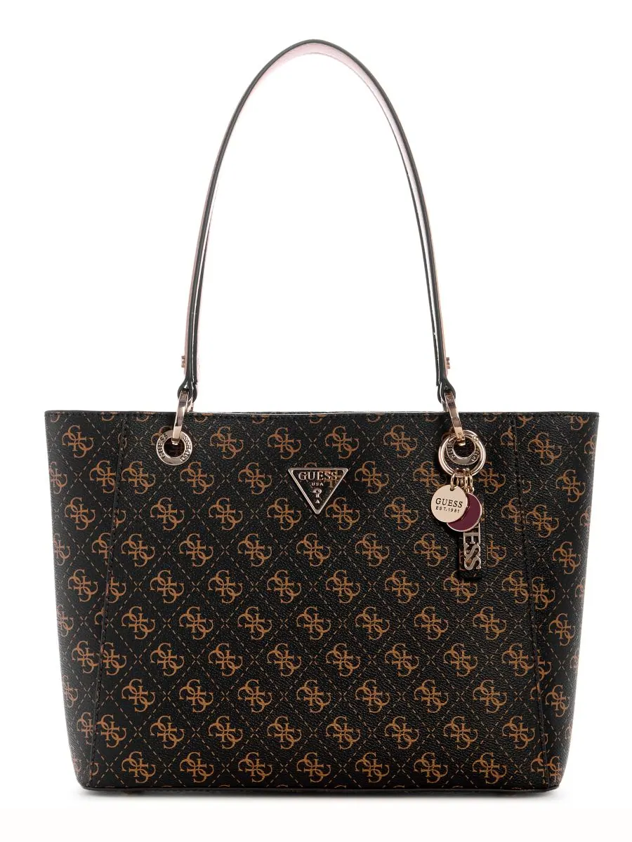 Сумка-тоут GUESS Noelle II с логотипом — изображение 1 из 5, коричневый