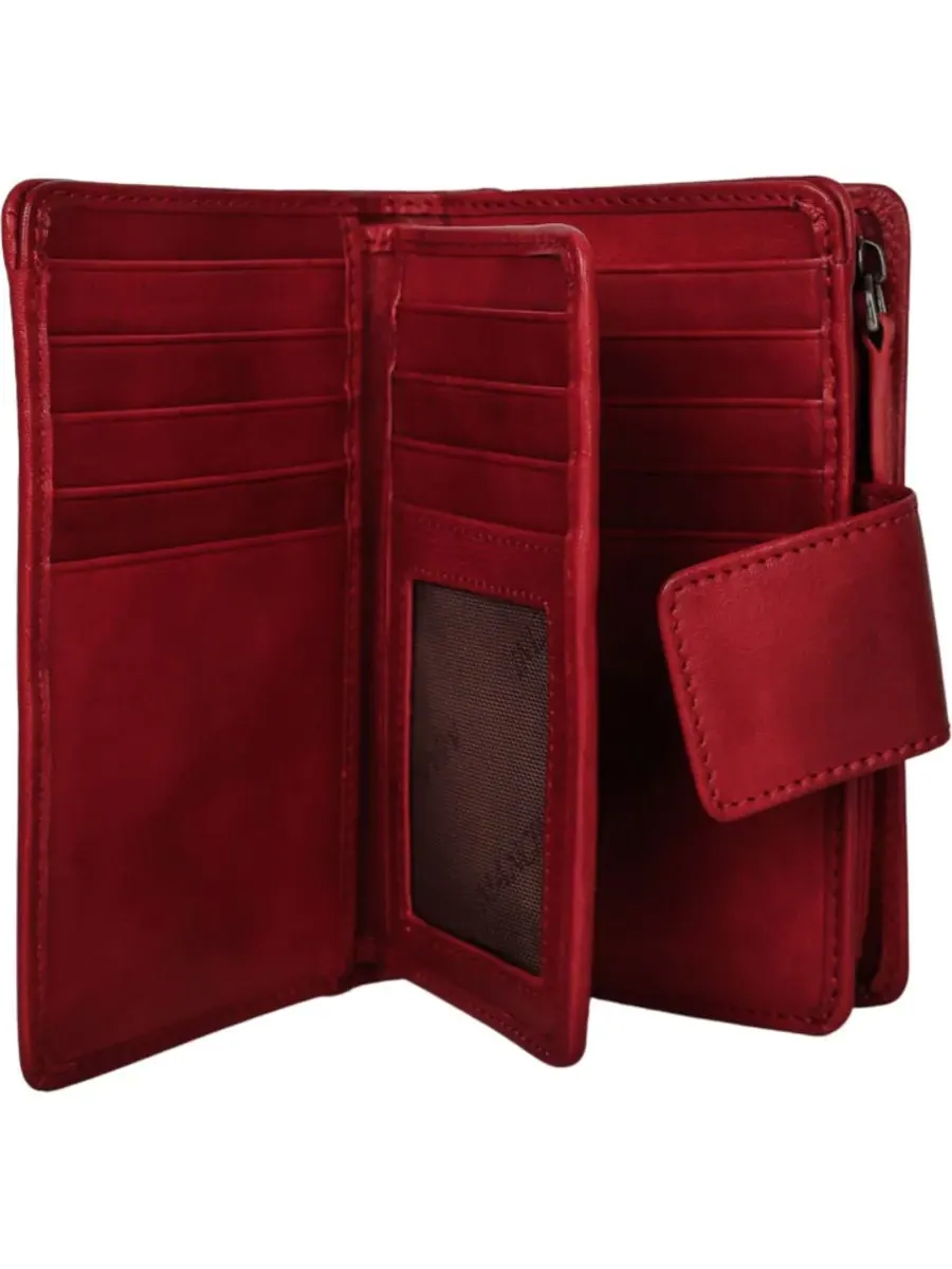 Кошелек Pelle D'oro RFID Secure Snap Trifold Wallet Mancini — изображение 4 из 6, красный