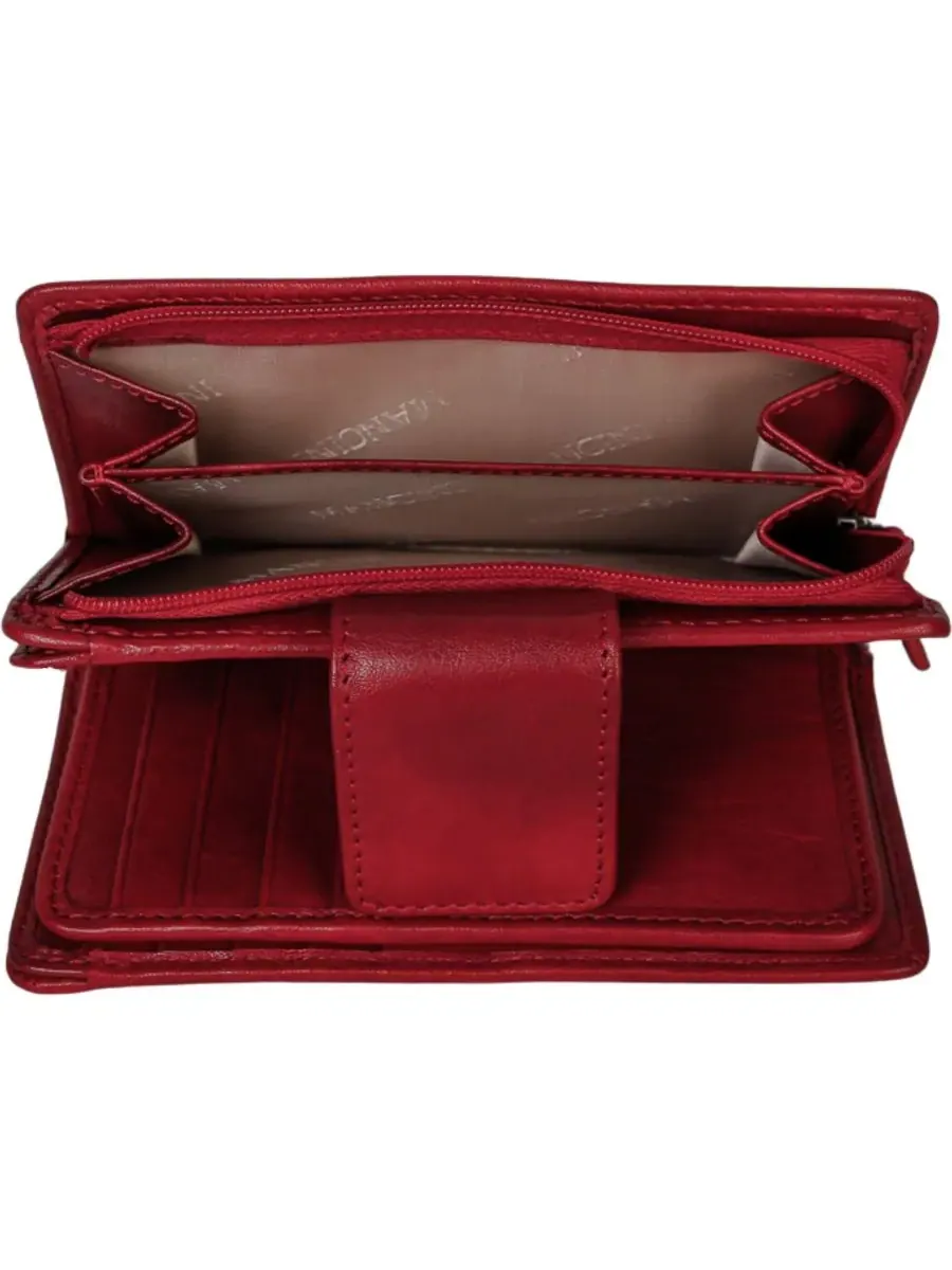 Кошелек Pelle D'oro RFID Secure Snap Trifold Wallet Mancini — изображение 5 из 6, красный