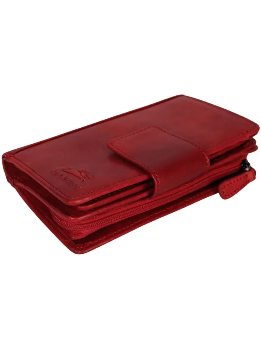 Кошелек Pelle D'oro RFID Secure Snap Trifold Wallet Mancini — изображение 6 из 6, красный