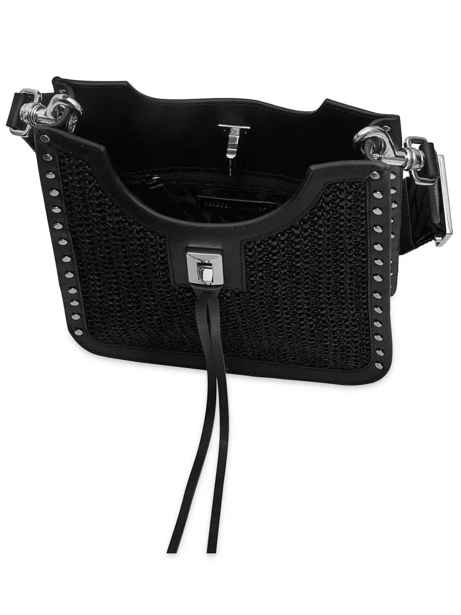 Мини-сумка через плечо с кисточками Darren Mini Feed Rebecca Minkoff — изображение 3 из 3, черный/черный