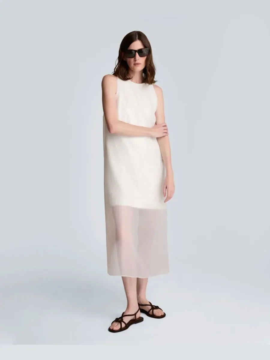 Женское прозрачное платье с круглым вырезом Kenneth Cole — изображение 2 из 6, белый