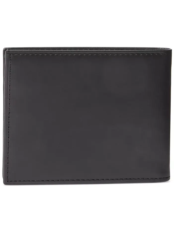 Мужской бумажник из гладкой кожи Passcase Polo Ralph Lauren — изображение 4 из 4, черный