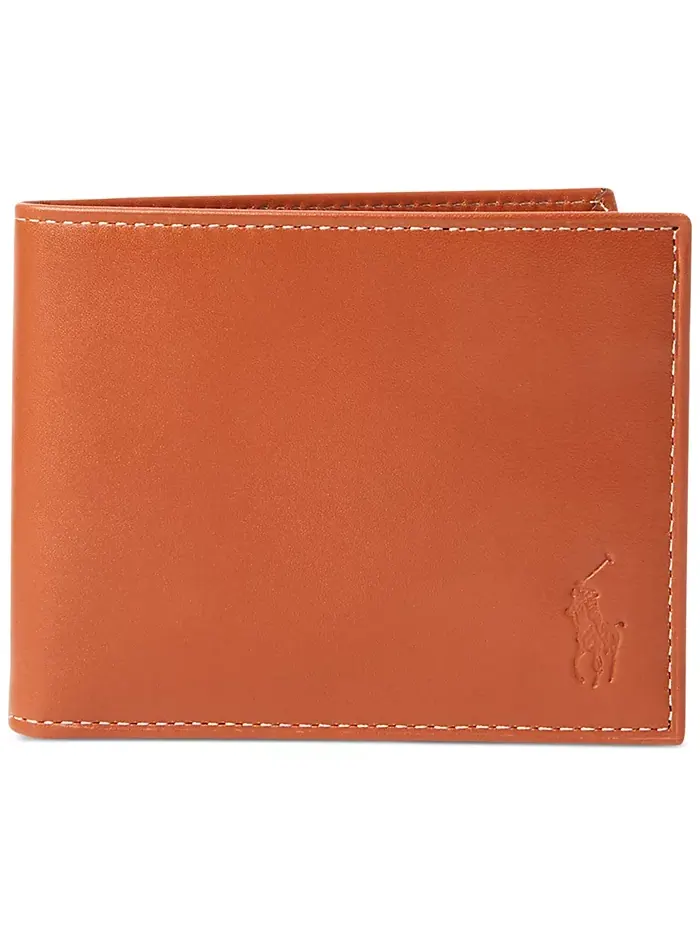 Мужской бумажник из гладкой кожи Passcase Polo Ralph Lauren