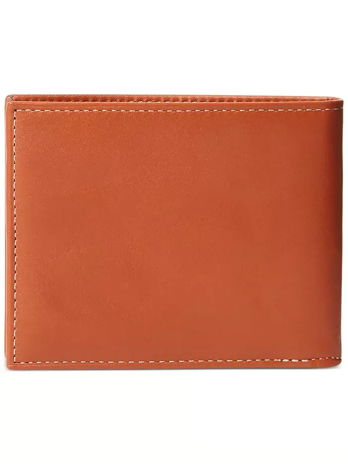 Мужской бумажник из гладкой кожи Passcase Polo Ralph Lauren — изображение 4 из 4, коричневый