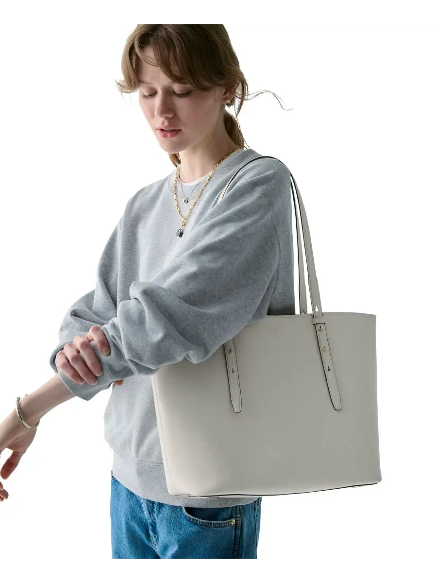Большая кожаная сумка-тоут Do it all Kate Spade New York — изображение 2 из 5, бежевый