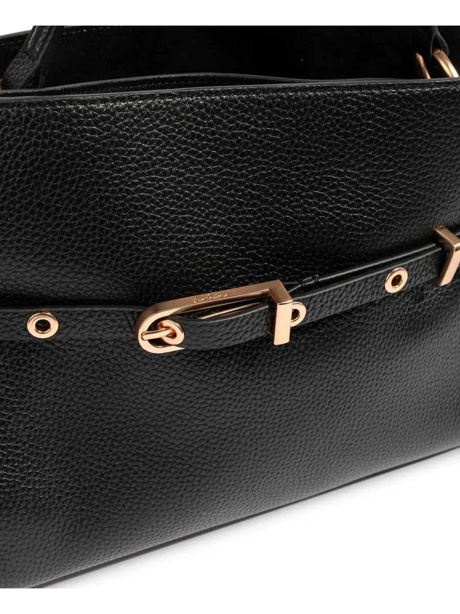 Сумка-сатчел Florence Medium Leather из натуральной кожи Sam Edelman — изображение 6 из 7, черный