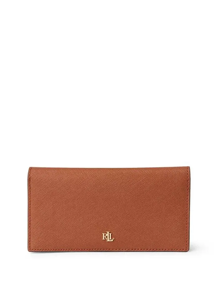 Женский кожаный тонкий кошелек с застежкой-застежкой Lauren Ralph Lauren — изображение 1 из 3, темно-синий