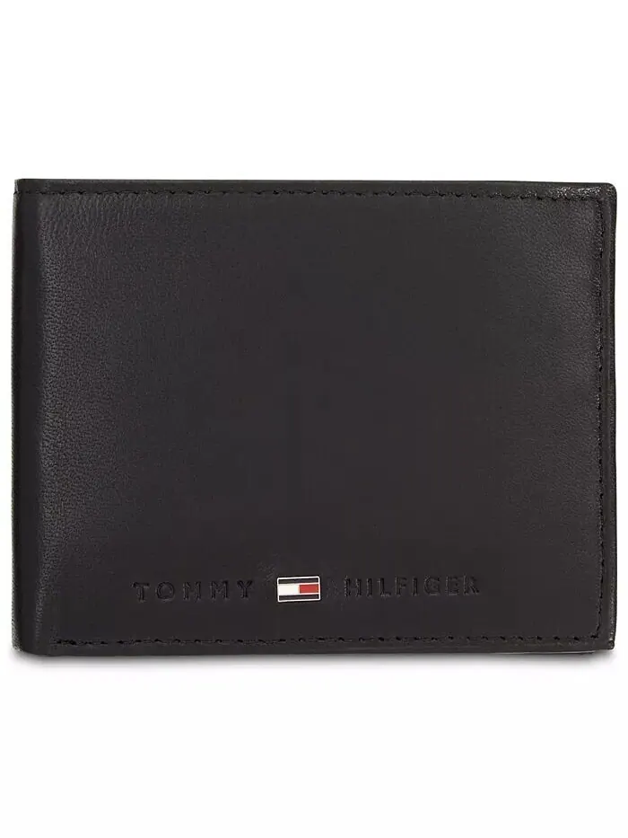 Мужской кожаный кошелек Brax с RFID-картой для путешествий Tommy Hilfiger — изображение 1 из 3, черный