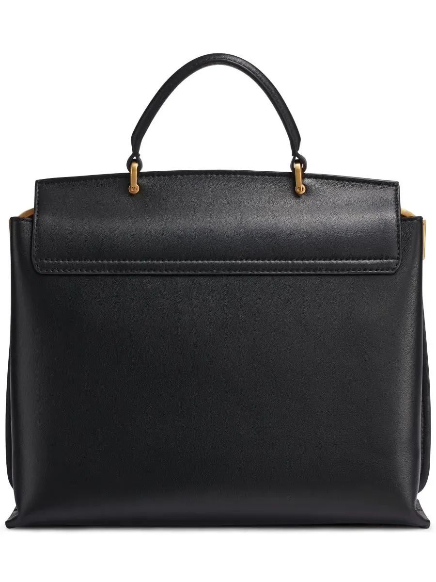 Сумка-мессенджер Turn-Lock Bridgehampton Small Satchel Bag Donna Karan New York — изображение 2 из 5, черный/золотистый