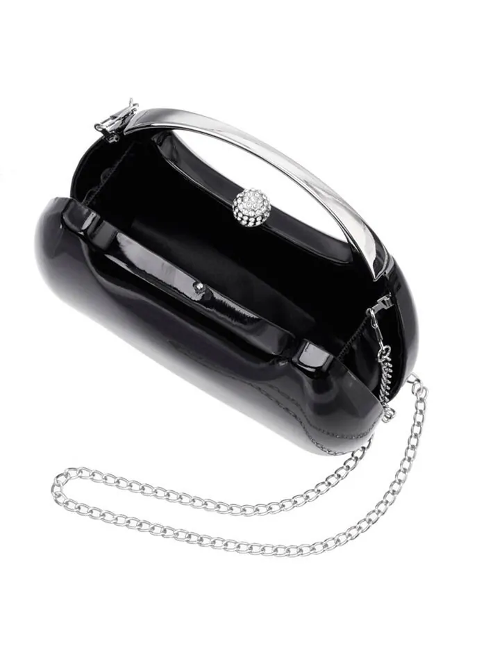 Женская сумка Minaudiere металлик с металлической ручкой Nina — изображение 3 из 7, черный