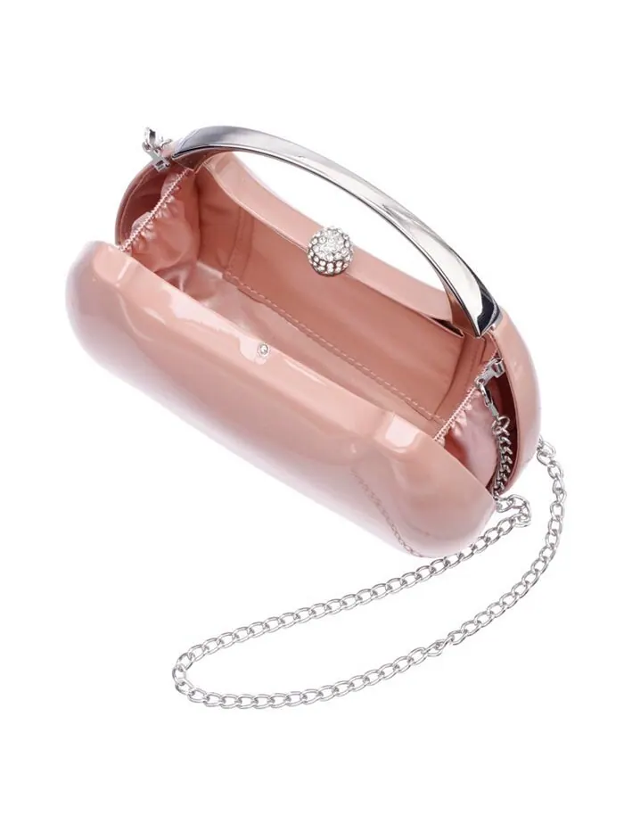 Женская сумка Minaudiere металлик с металлической ручкой Nina — изображение 2 из 7, розовый