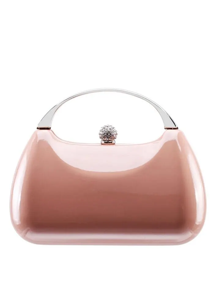 Женская сумка Minaudiere металлик с металлической ручкой Nina — изображение 4 из 7, розовый