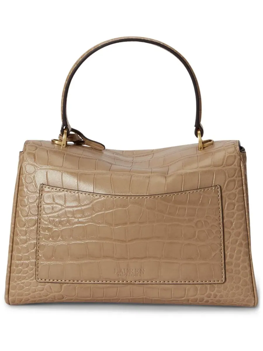 Сумка-шопер Farrah Embossed Small Soft Satchel Lauren Ralph Lauren — изображение 4 из 8, бежевый
