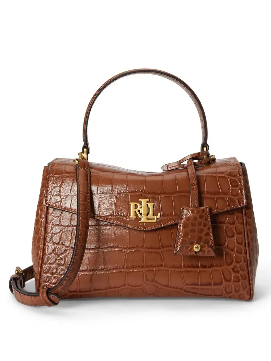 Сумка-шопер Farrah Embossed Small Soft Satchel Lauren Ralph Lauren — изображение 1 из 8, бежевый