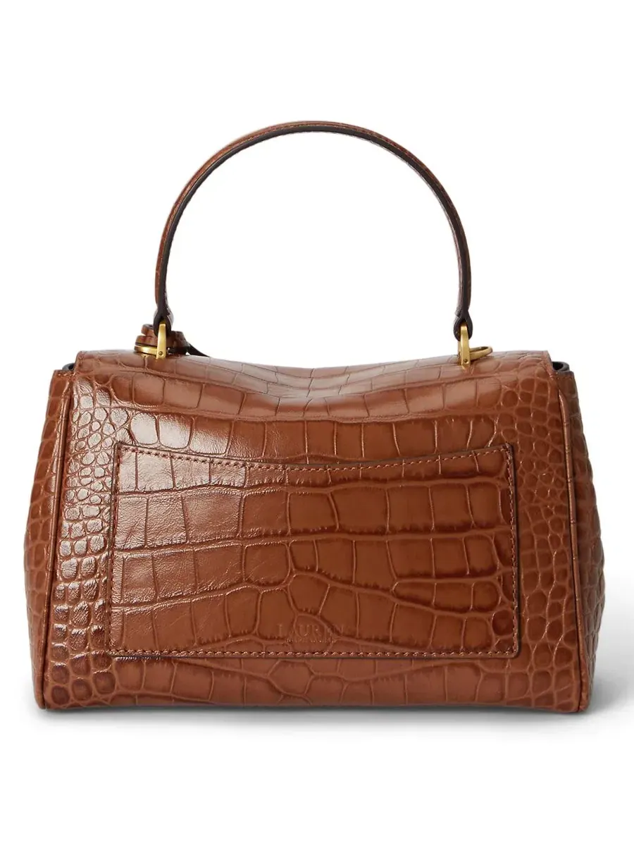 Сумка-шопер Farrah Embossed Small Soft Satchel Lauren Ralph Lauren — изображение 5 из 8, бежевый