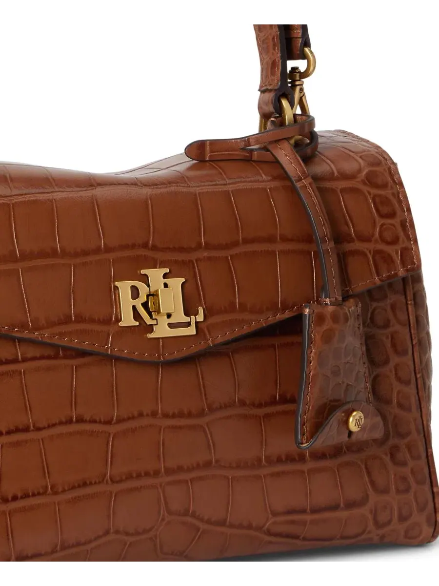 Сумка-шопер Farrah Embossed Small Soft Satchel Lauren Ralph Lauren — изображение 8 из 8, бежевый