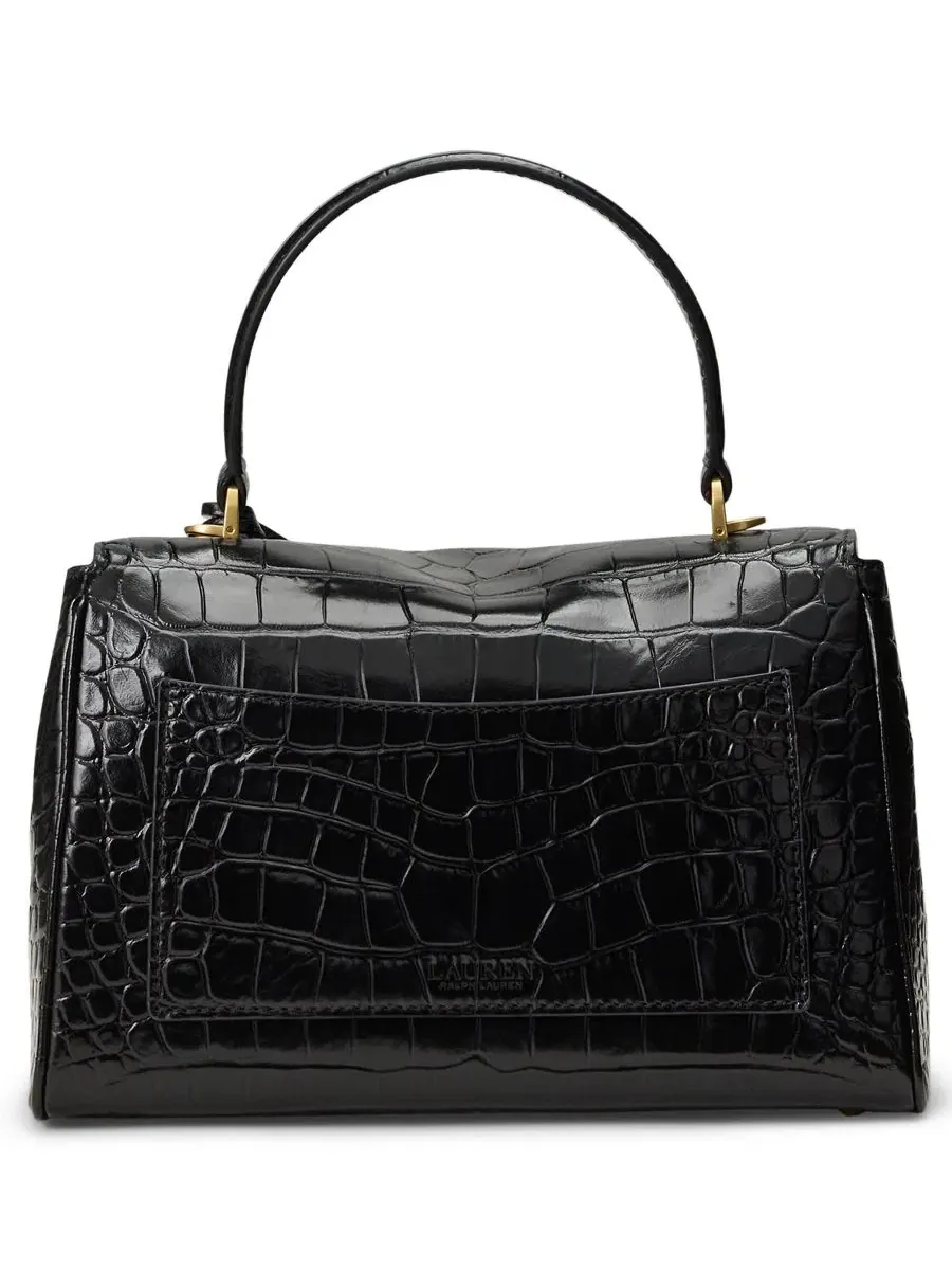 Сумка-шопер Farrah Embossed Small Soft Satchel Lauren Ralph Lauren — изображение 4 из 7, черный
