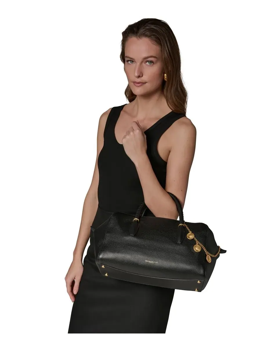 Сумка-мессенджер Chantilly Medium из кожи Donna Karan New York — изображение 5 из 5, черный/золотистый