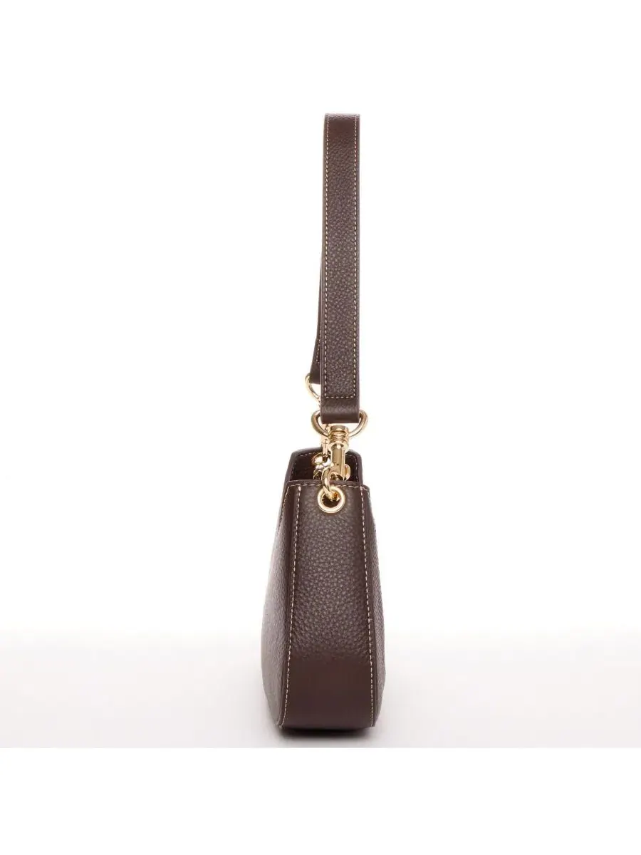Женская сумка-багет из зернистой кожи East West Crescent Hobo Purse SUSU — изображение 4 из 6, коричневый
