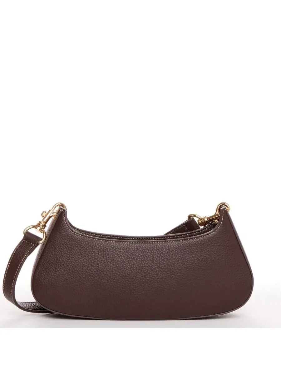 Женская сумка-багет из зернистой кожи East West Crescent Hobo Purse SUSU — изображение 5 из 6, коричневый