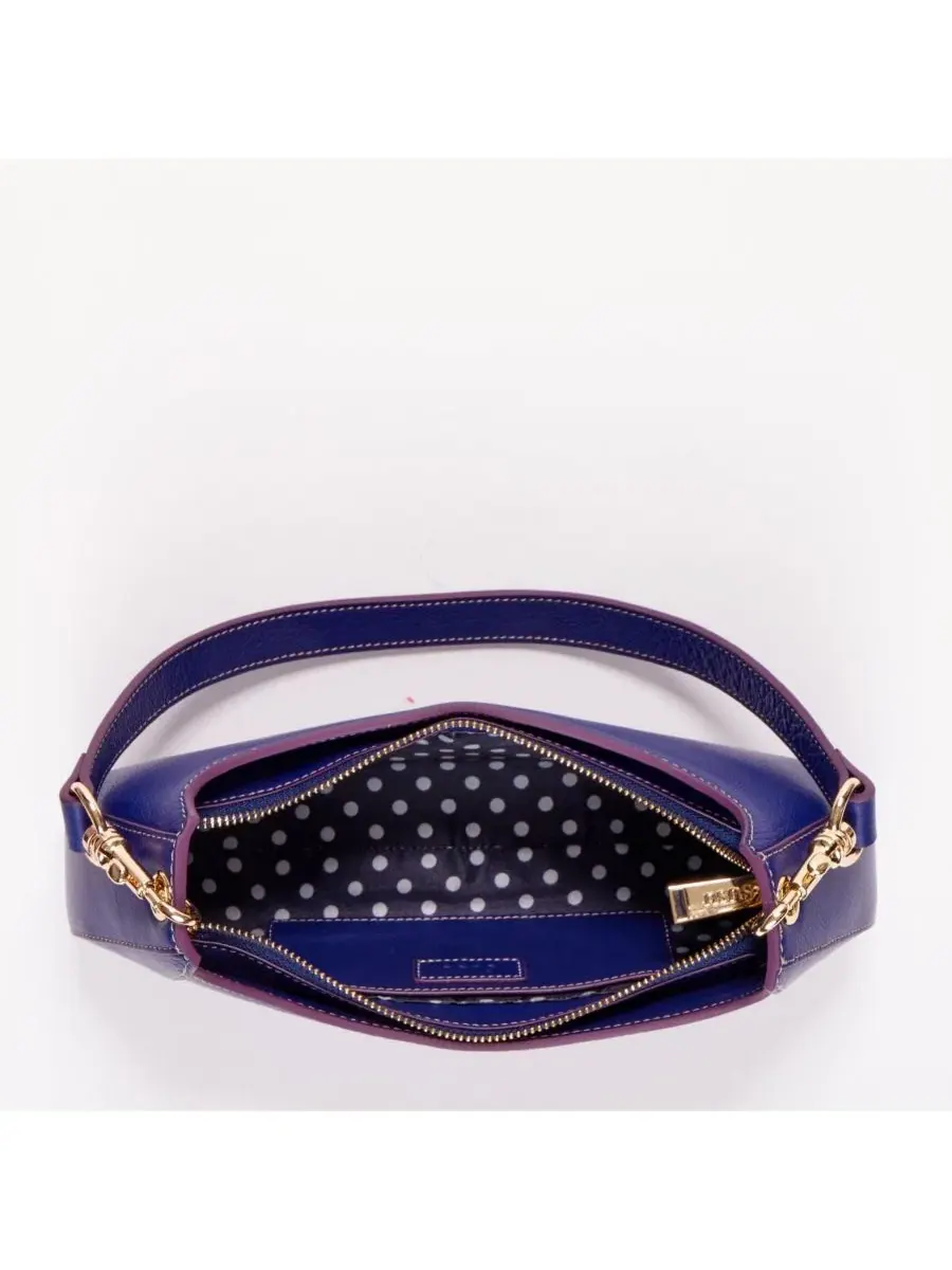 Женская сумка-багет из зернистой кожи East West Crescent Hobo Purse SUSU — изображение 6 из 6, синий