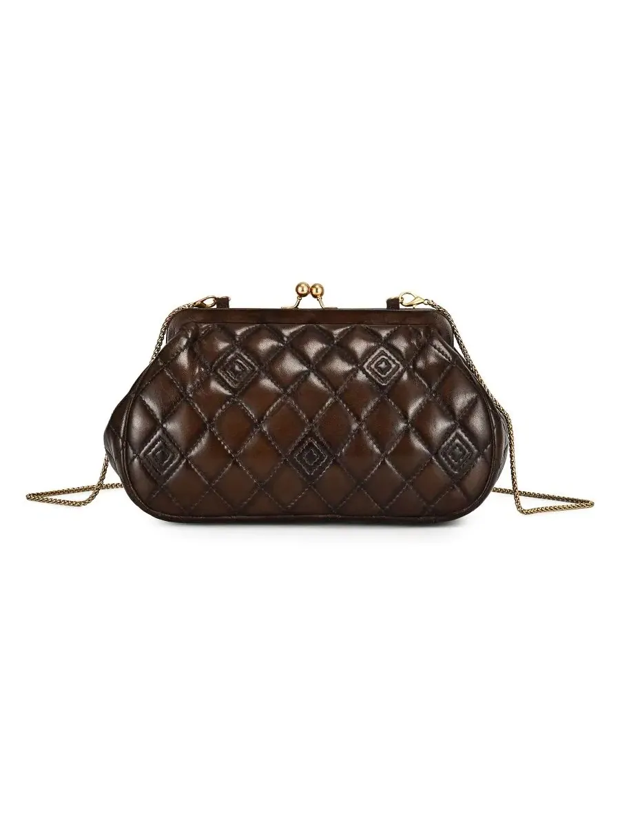 Сумка через плечо из стеганой кожи Petunia Small Quilted Leather Crossbody OLD TREND — изображение 1 из 8, серый